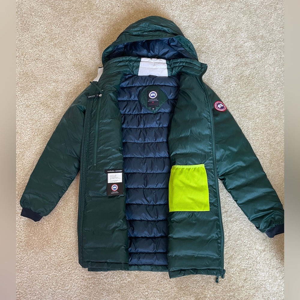 Canada Goose Dark Green Hooded Puffer Jacket